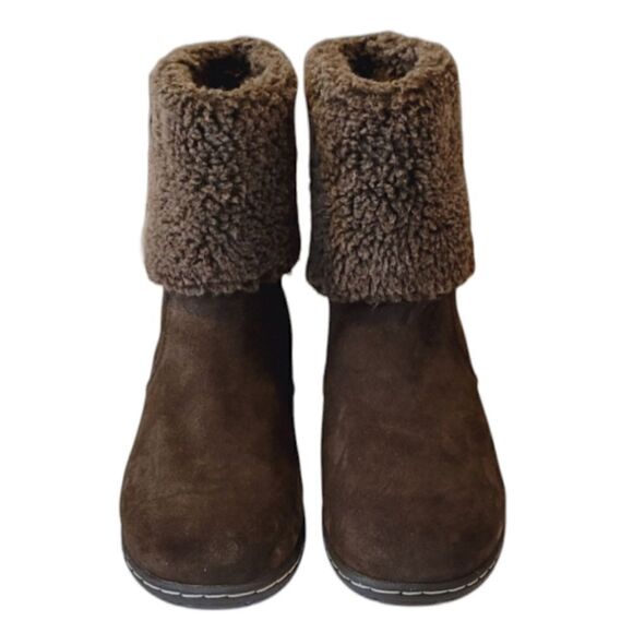 White Mountain Frosted Brown Suede Weather Smart Pull-On Ankle Boot Size 6 - Picture 4 of 10
